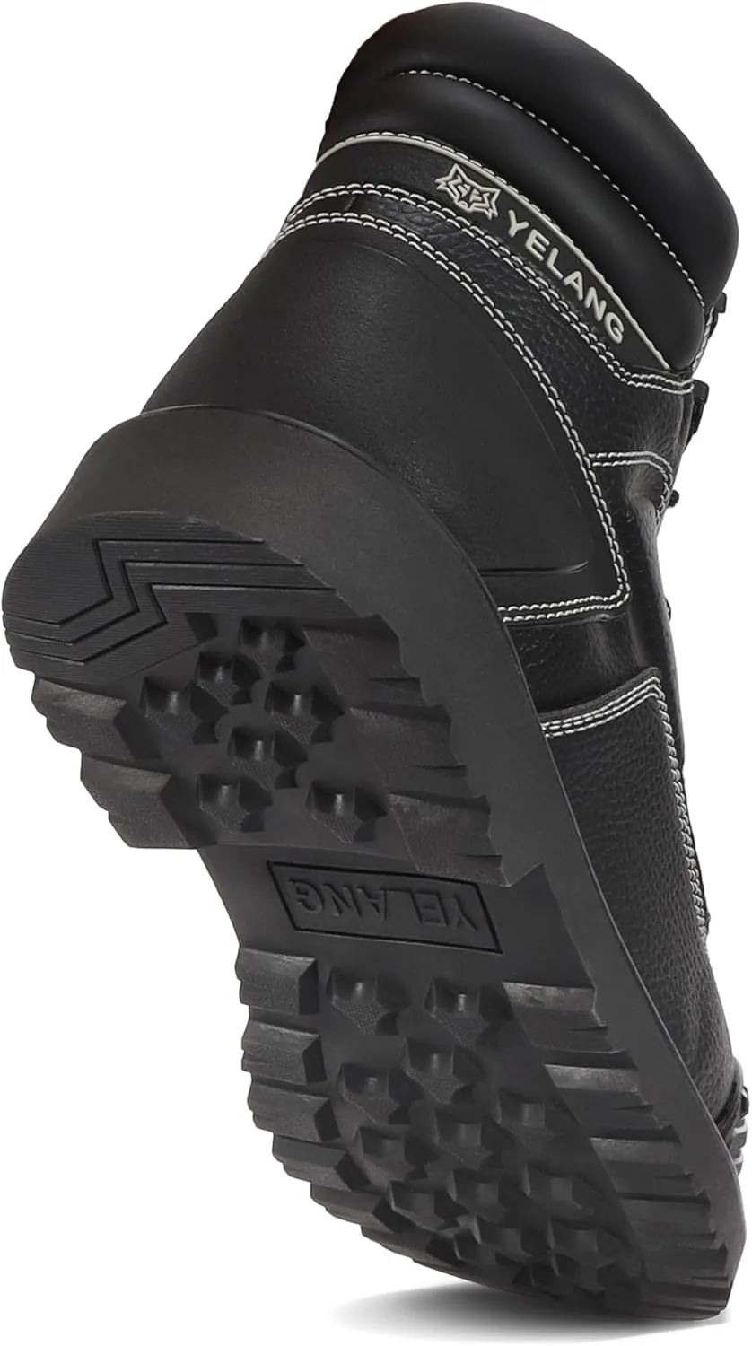 Yelang Men's Steel Toe Safety Work Boot Slip Resistant Puncture Utility Shoes 6 Inch For Industrial Construction Outdoor botas de trabajo para hombre