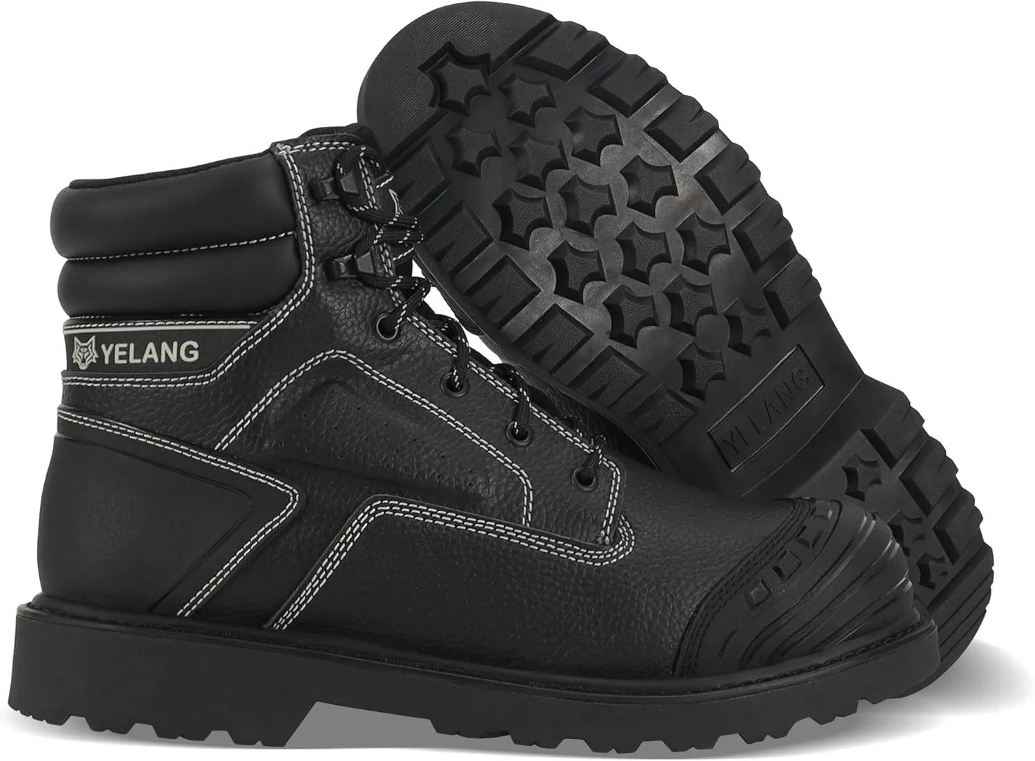 Yelang Men's Steel Toe Safety Work Boot Slip Resistant Puncture Utility Shoes 6 Inch For Industrial Construction Outdoor botas de trabajo para hombre