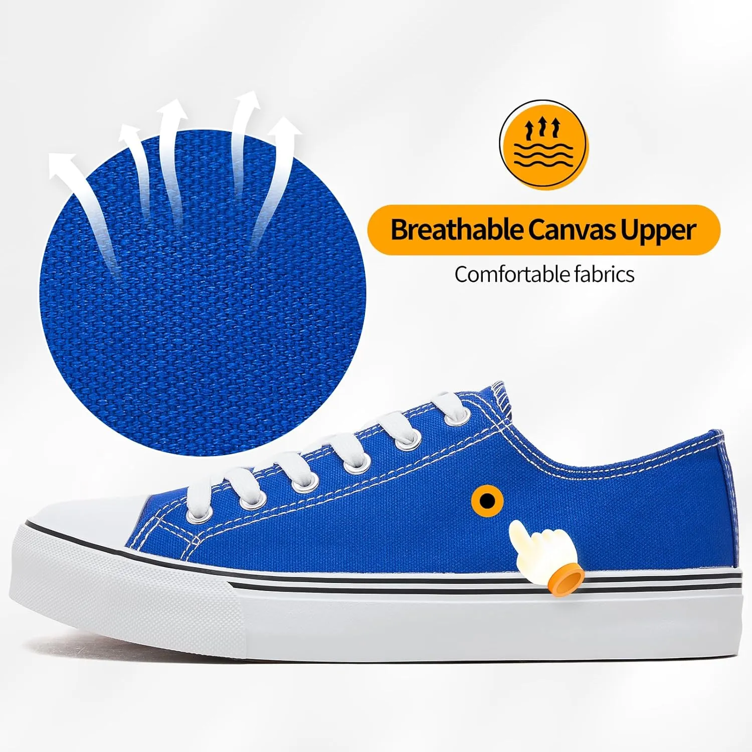 ZGR Mens Classic Casual Shoes,Lace-up Fashion Sneakers,Low Top Canvas Sneakers for Men