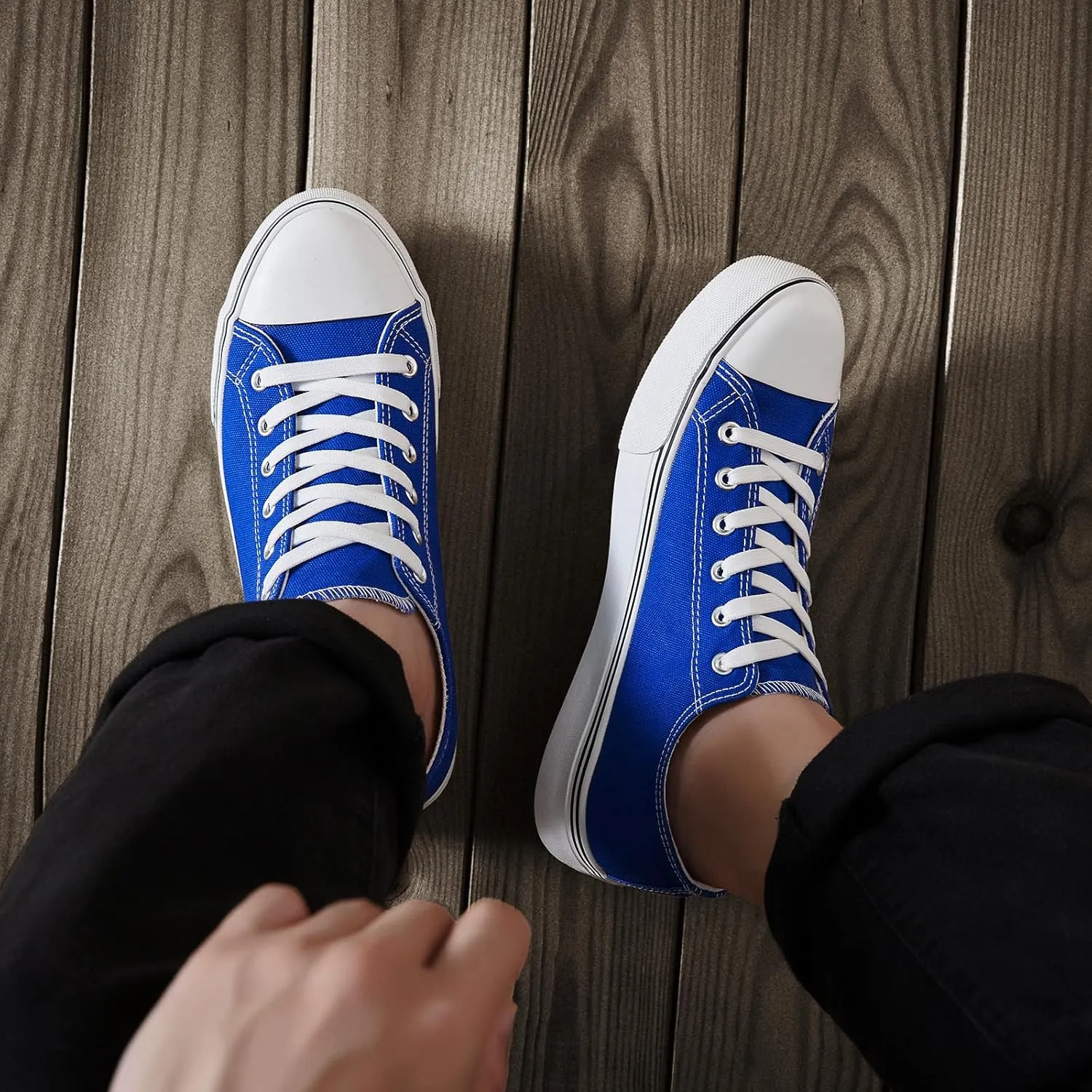 ZGR Mens Classic Casual Shoes,Lace-up Fashion Sneakers,Low Top Canvas Sneakers for Men