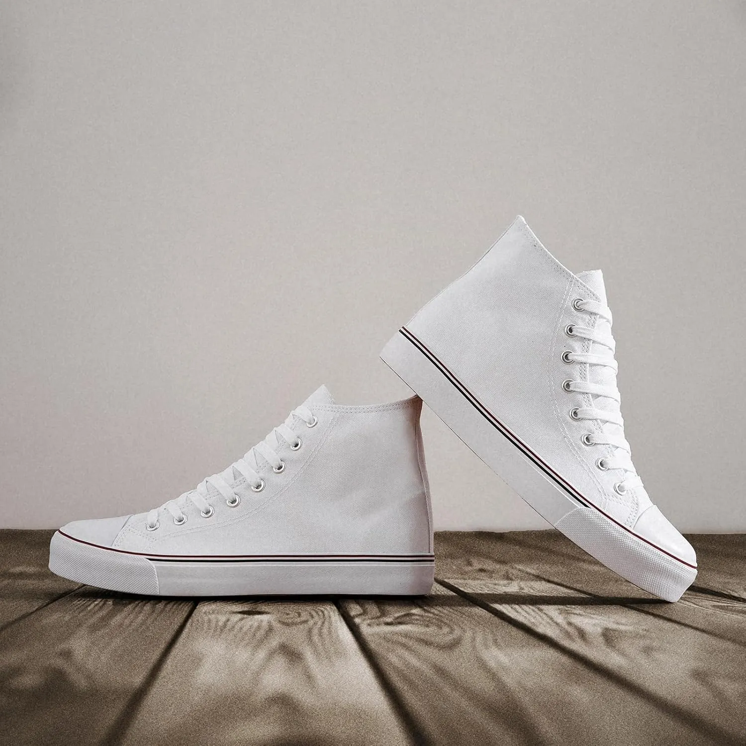 ZGR Men's High Top Canvas Sneakers Lace Up Classic Casual Walking Shoes