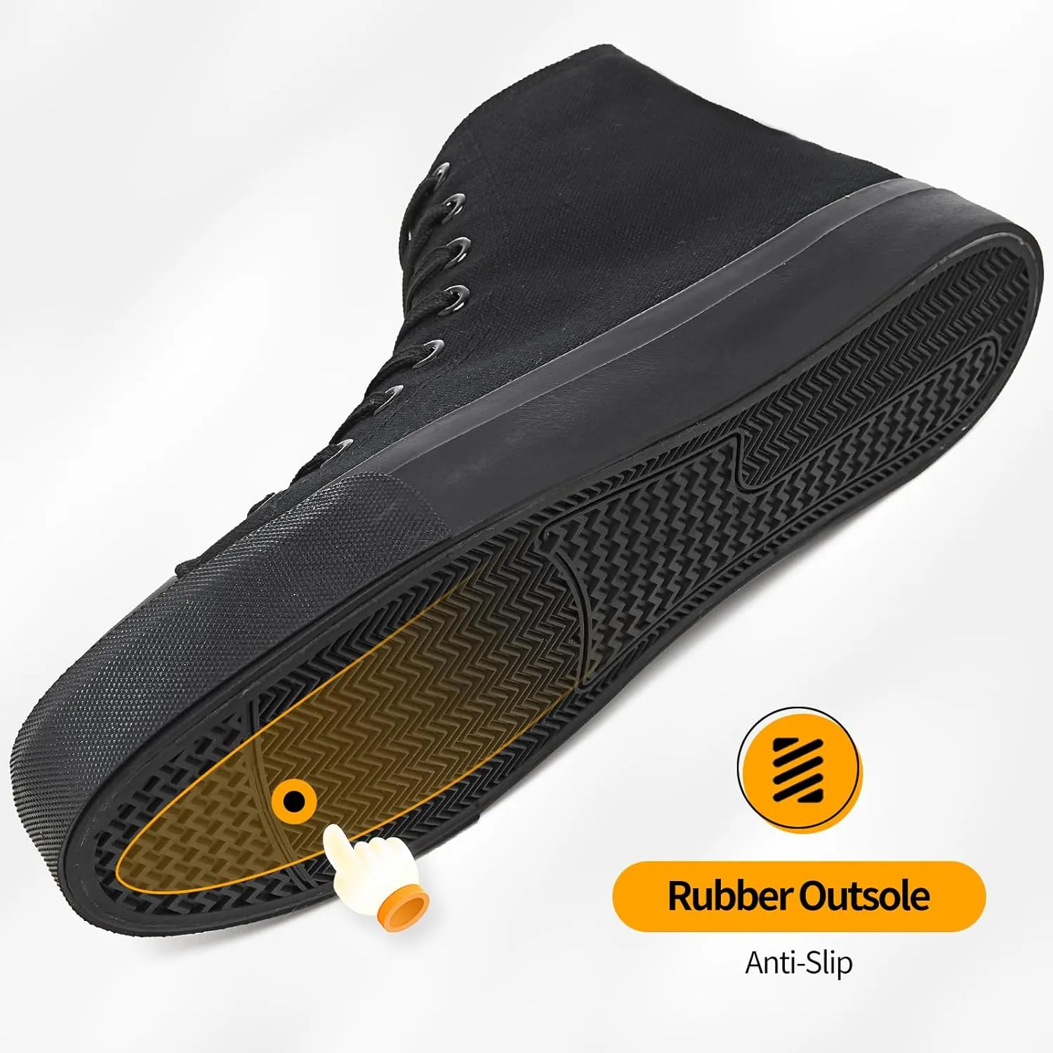 ZGR Men's High Top Canvas Sneakers Lace Up Classic Casual Walking Shoes