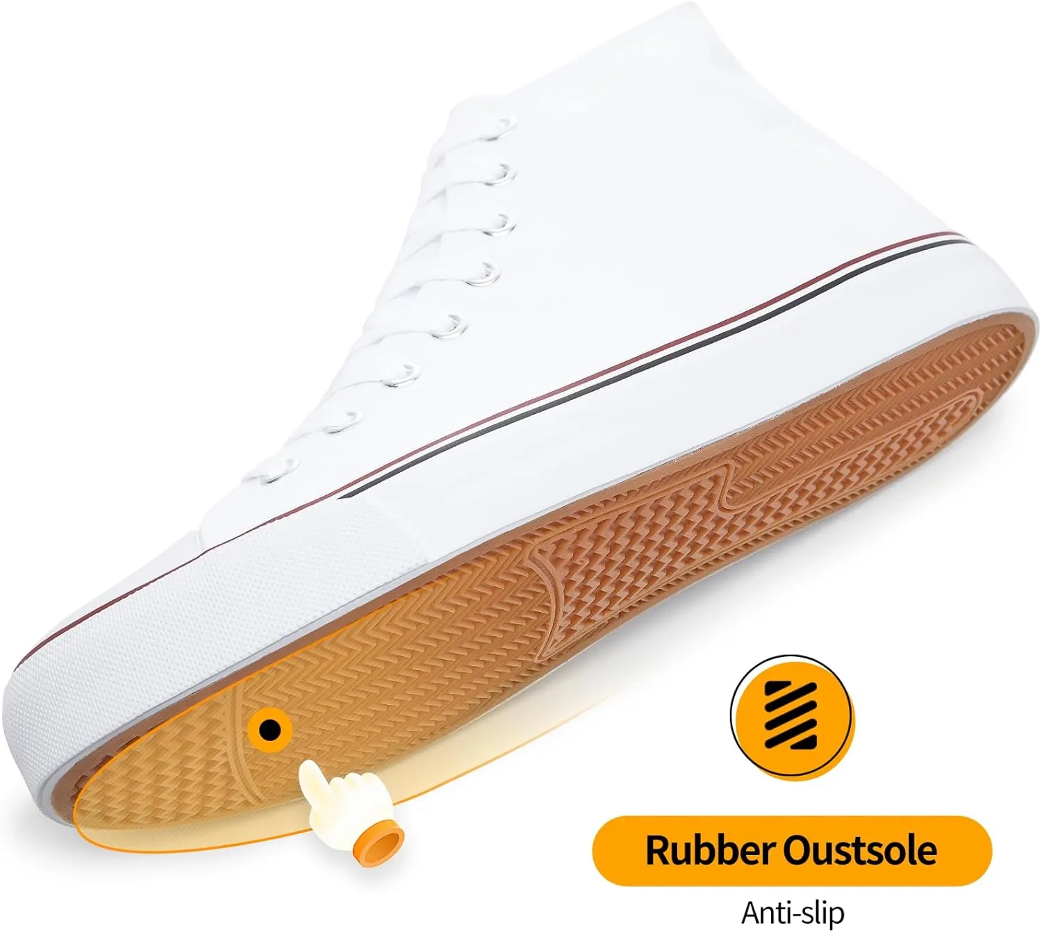 ZGR Men's High Top Canvas Sneakers Lace Up Classic Casual Walking Shoes