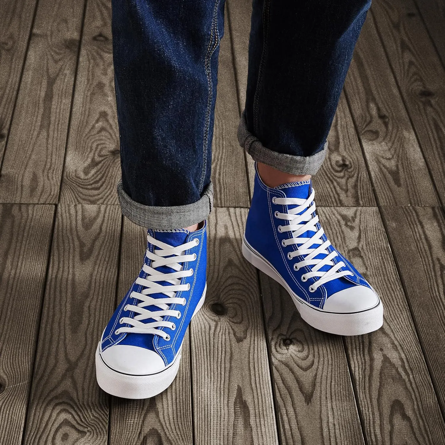 ZGR Men's High Top Canvas Sneakers Lace Up Classic Casual Walking Shoes