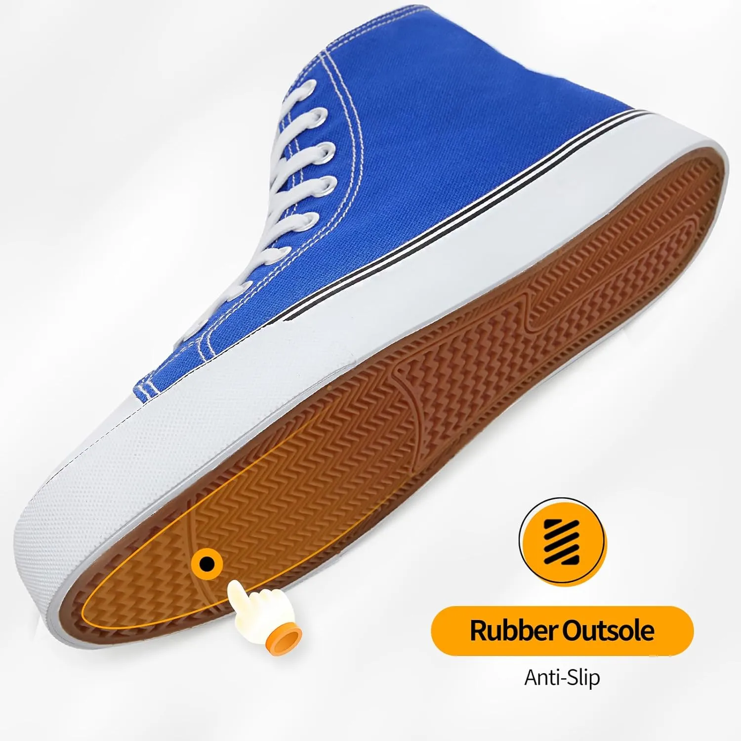ZGR Men's High Top Canvas Sneakers Lace Up Classic Casual Walking Shoes